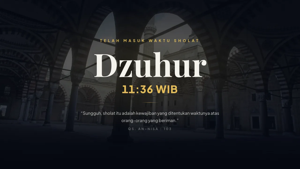 Layar TV saat waktu adzan tiba